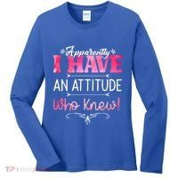 Apparently I Have An Attitude Who Knew Funny Sarcastic Gift Women's Long Sleeve Shirt thumb 0