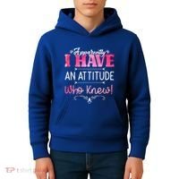 Apparently I Have An Attitude Who Knew Funny Sarcastic Gift Kids Hoodie thumb 4