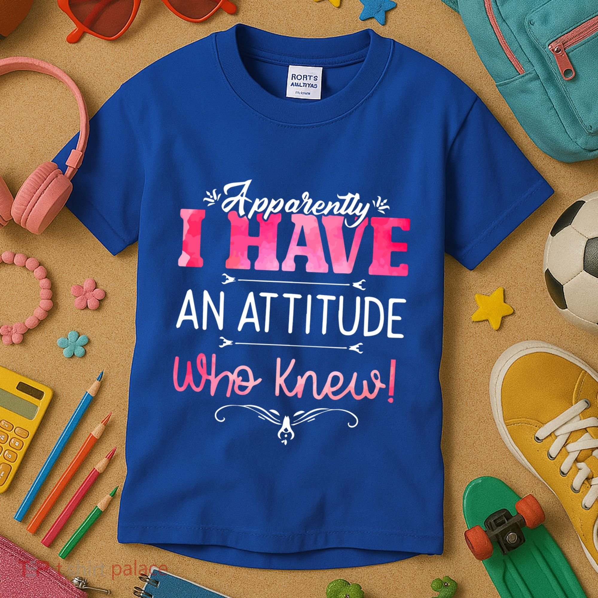 Apparently I Have An Attitude Who Knew Funny Sarcastic Gift Kids T-Shirt