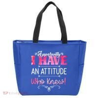 Apparently I Have An Attitude Who Knew Funny Sarcastic Gift Tote Bag thumb 0