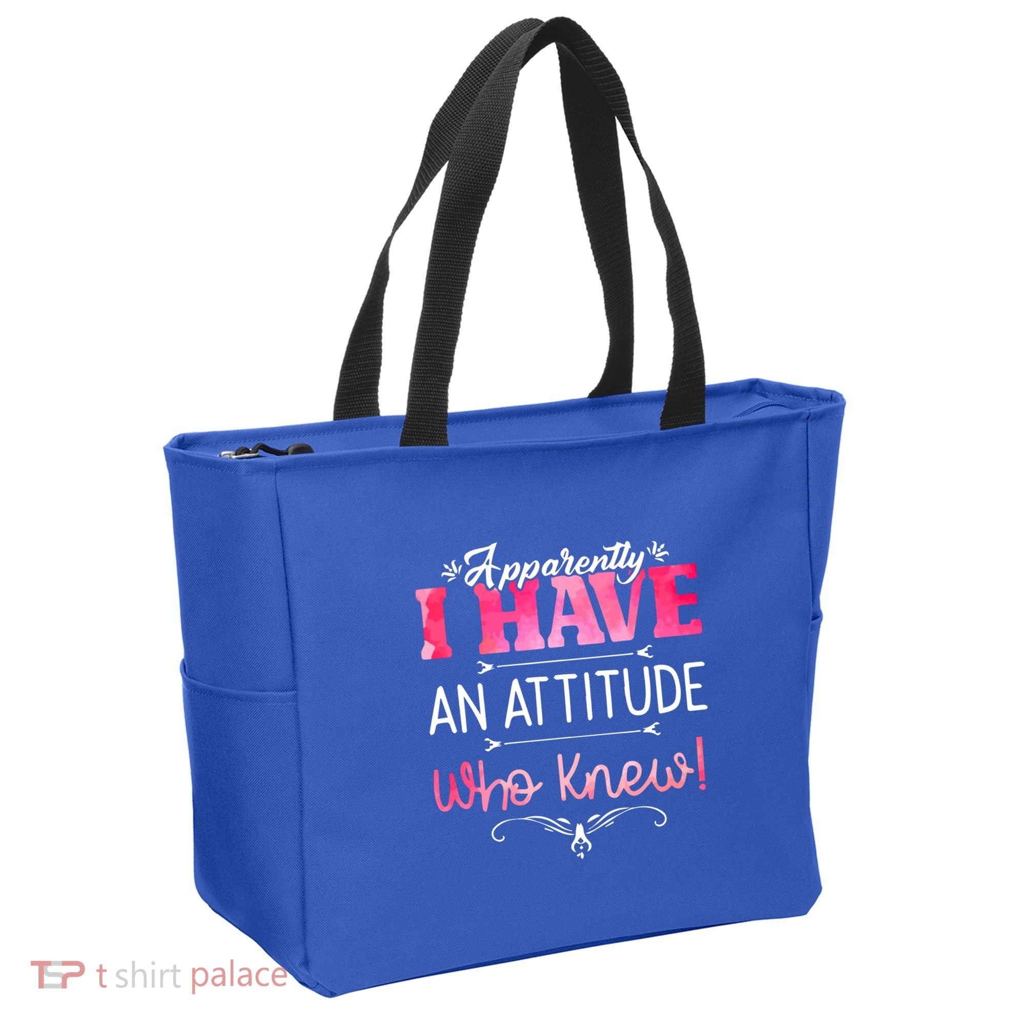 Apparently I Have An Attitude Who Knew Funny Sarcastic Gift Tote Bag