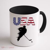 America Ice Hockey USA Flag Coffee Mug thumb 1