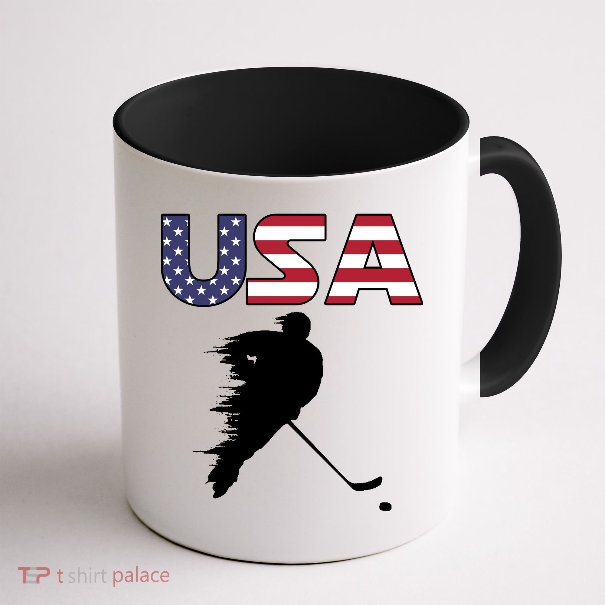 America Ice Hockey USA Flag Coffee Mug