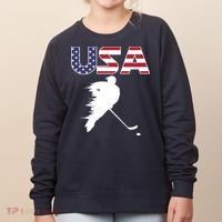 America Ice Hockey USA Flag Women's Sweatshirt thumb 0