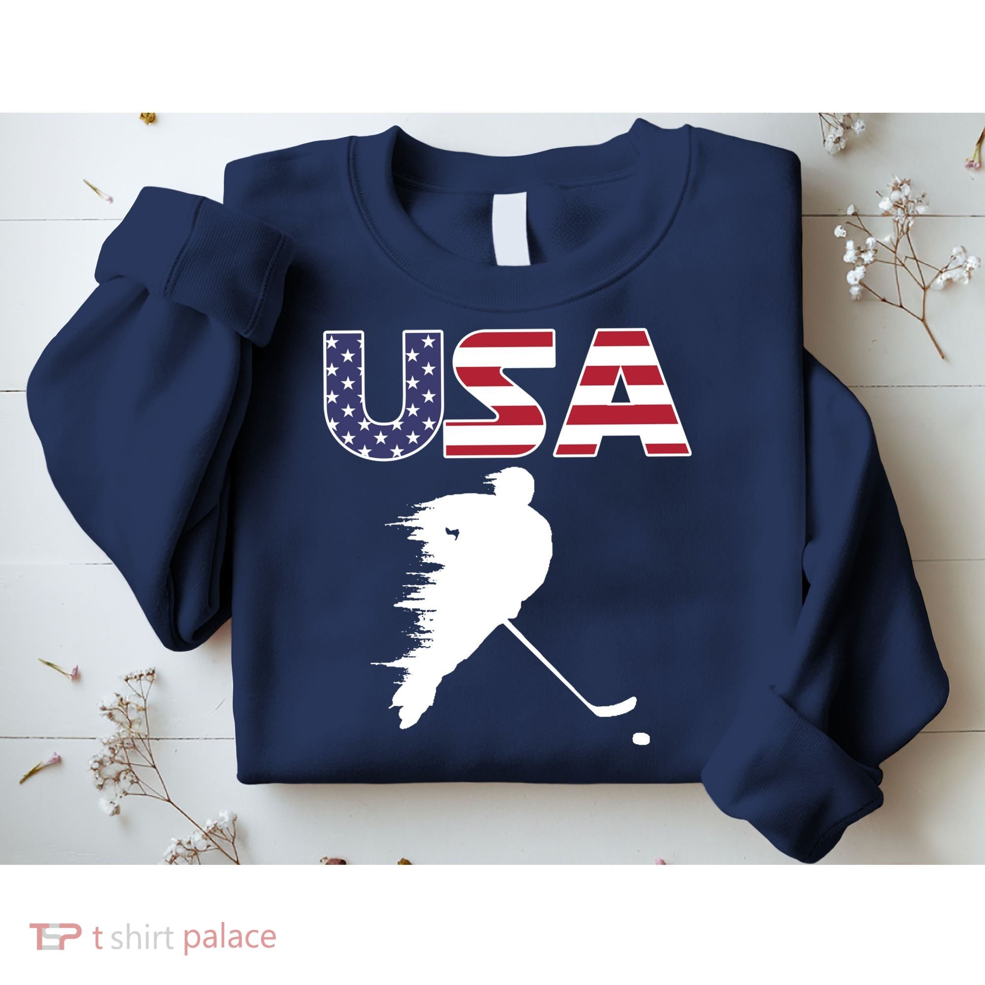 America Ice Hockey USA Flag Sweatshirt