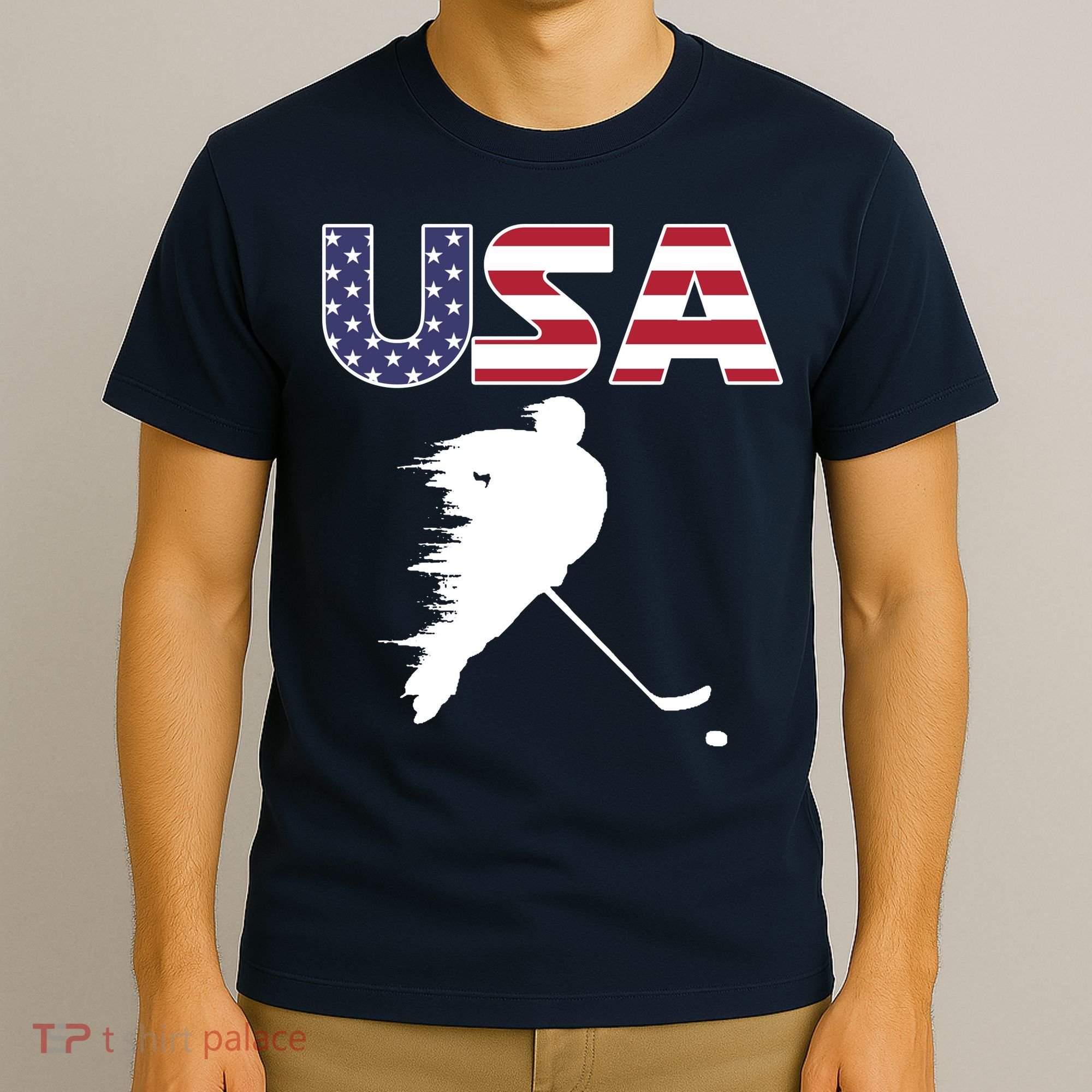 America Ice Hockey USA Flag T-Shirt