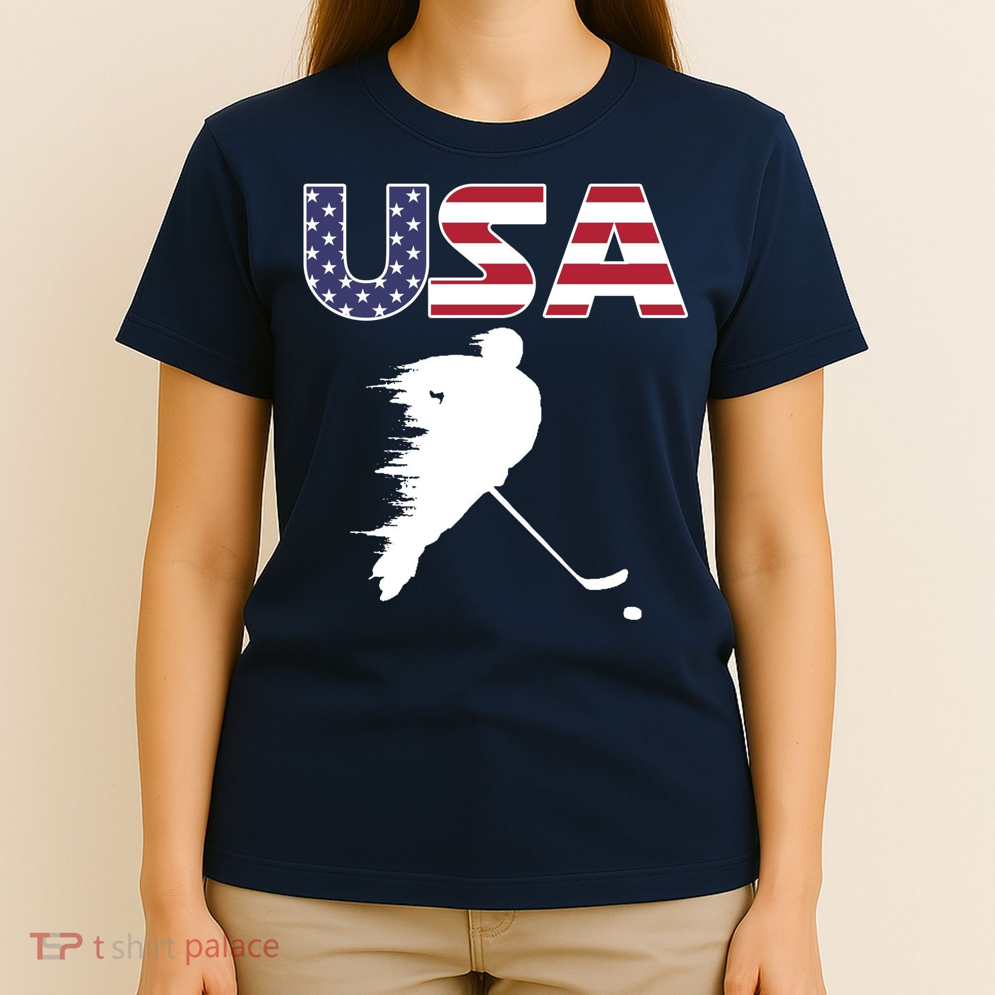 America Ice Hockey USA Flag T-Shirt