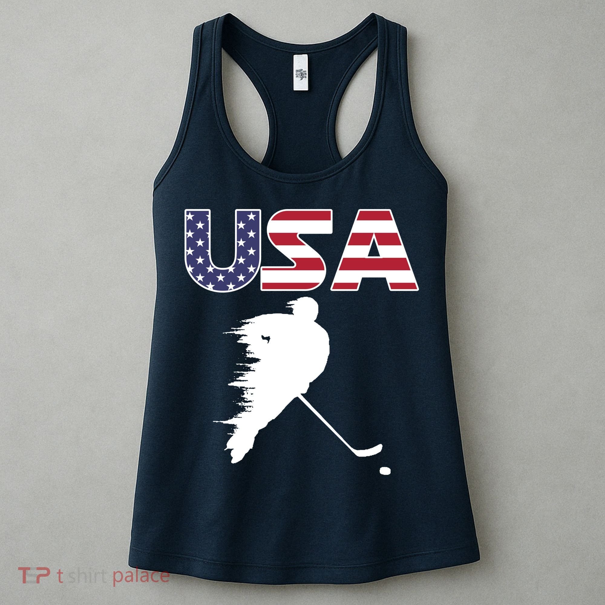 America Ice Hockey USA Flag Women's Tank Top