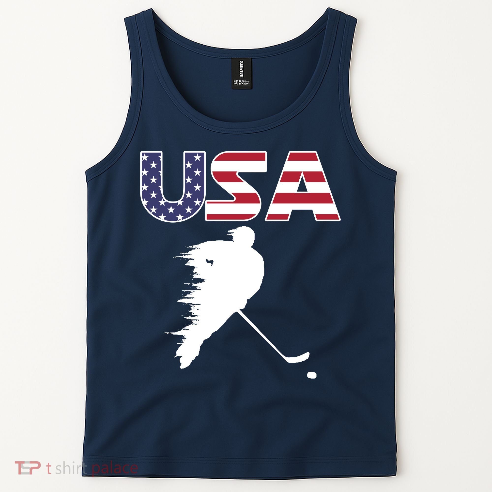 America Ice Hockey USA Flag Tank Top