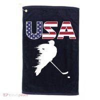 America Ice Hockey USA Flag Golf Towel thumb 0