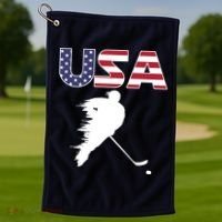 America Ice Hockey USA Flag Golf Towel thumb 1