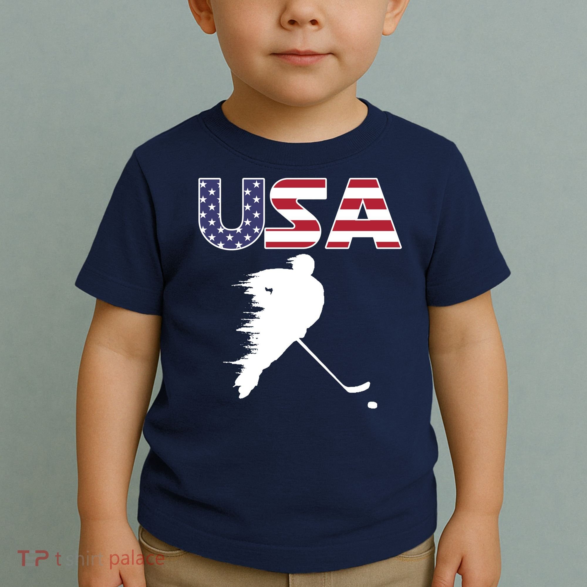 America Ice Hockey USA Flag Toddler T-Shirt