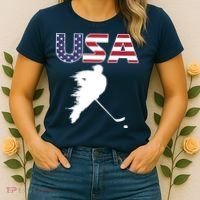 America Ice Hockey USA Flag Women's T-Shirt thumb 2