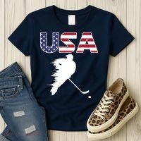 America Ice Hockey USA Flag Women's T-Shirt thumb 3