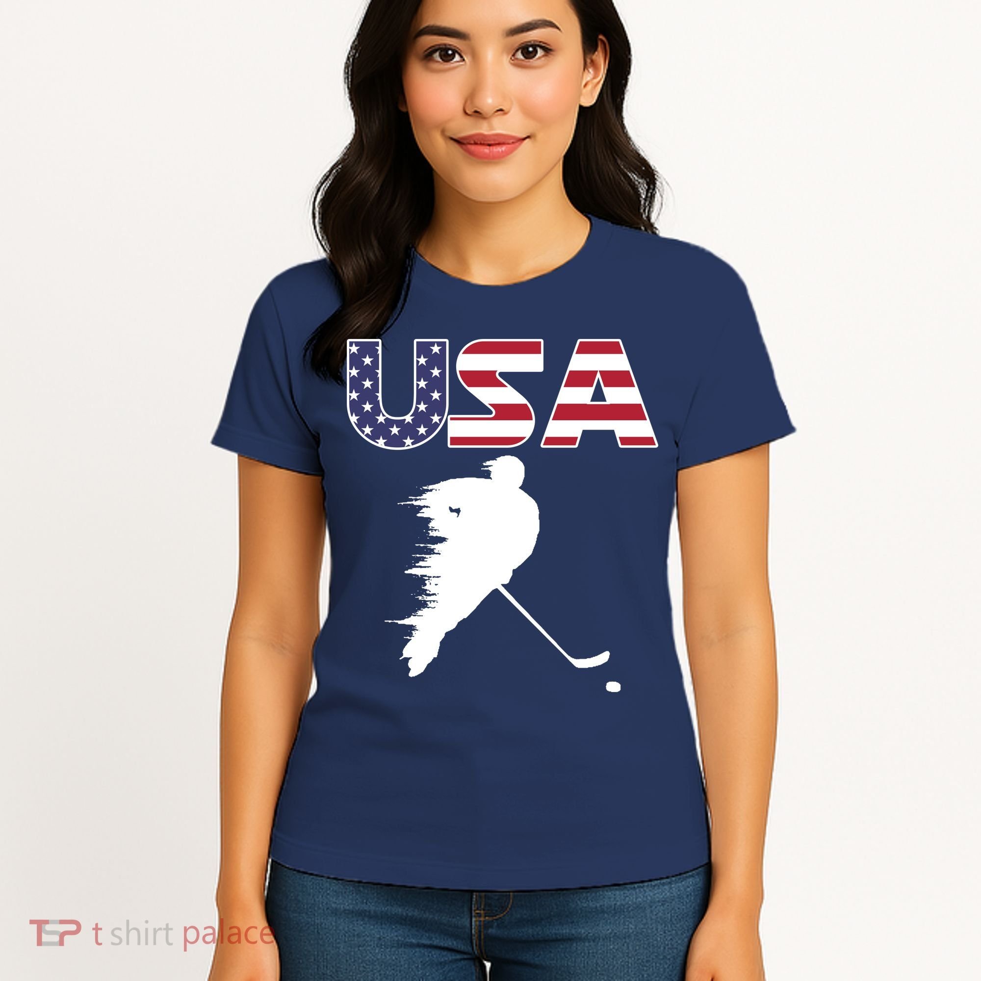 America Ice Hockey USA Flag Women's T-Shirt