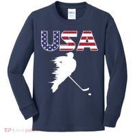 America Ice Hockey USA Flag Kids Long Sleeve Shirt thumb 0