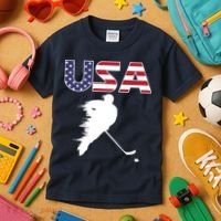 America Ice Hockey USA Flag Kids T-Shirt thumb 3