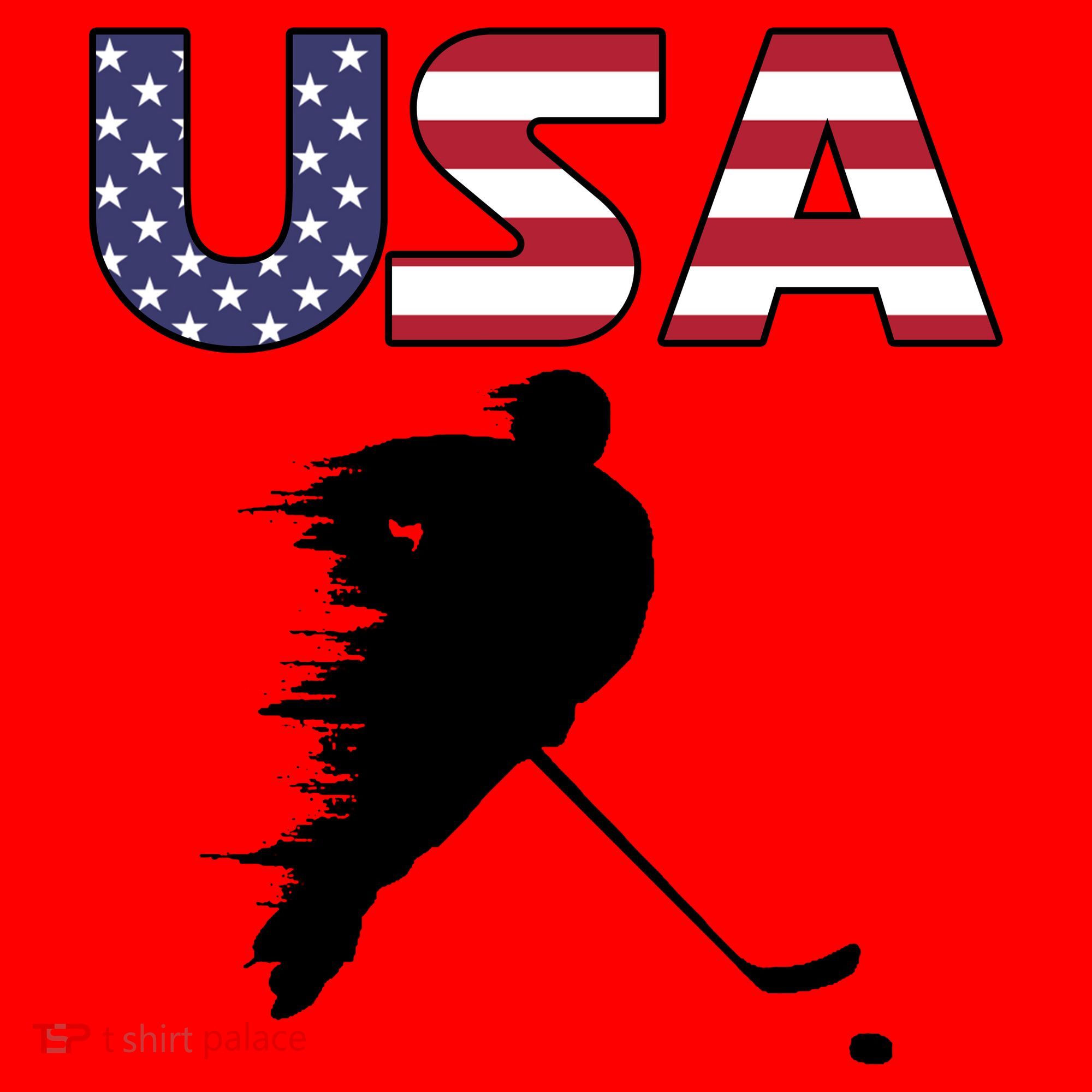 America Ice Hockey USA Flag Santa Hat