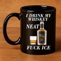 Anti ICE I Drink My Whiskey Neat Fuck ICE  11oz C Handle Ceramic Mug thumb 4