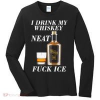 Anti ICE I Drink My Whiskey Neat Fuck ICE  Women's Long Sleeve Shirt thumb 0