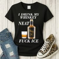 Anti ICE I Drink My Whiskey Neat Fuck ICE  Women's T-Shirt thumb 3