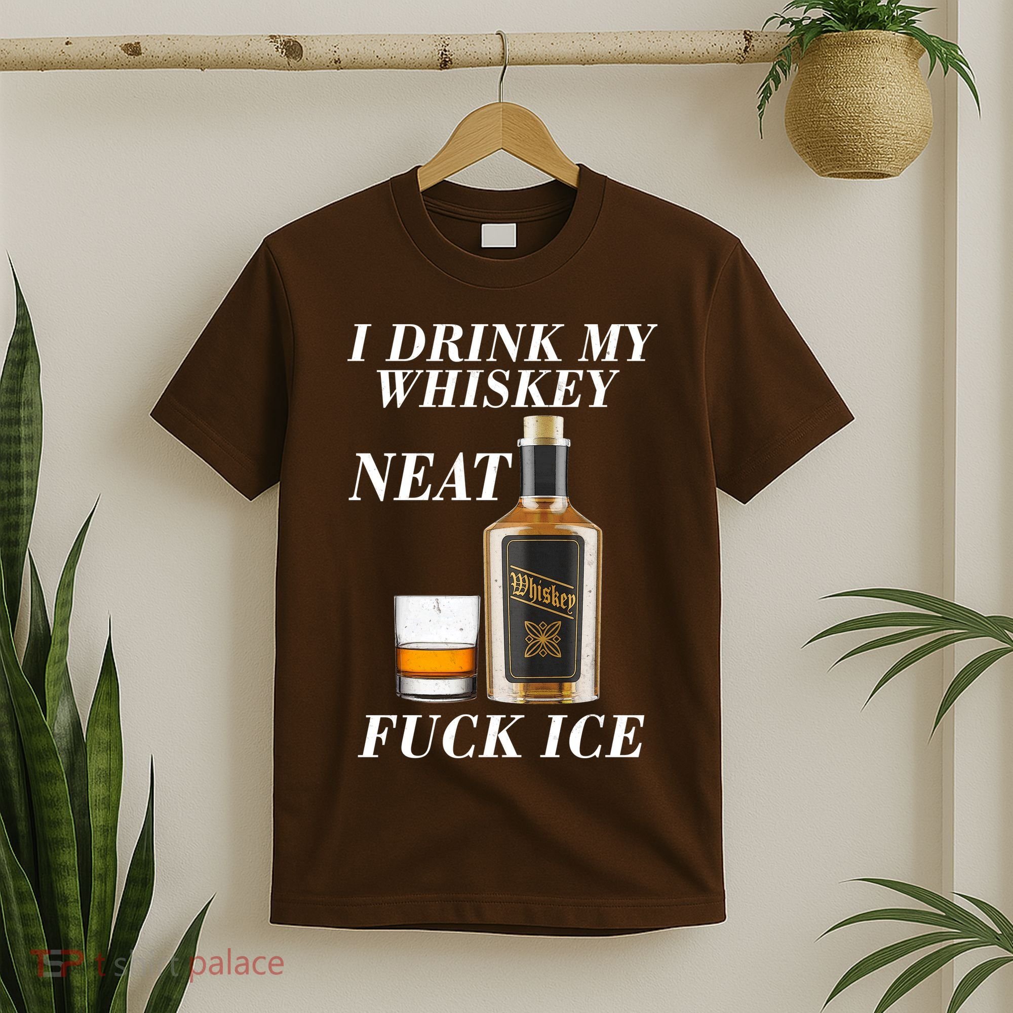 Anti ICE I Drink My Whiskey Neat Fuck ICE  T-Shirt