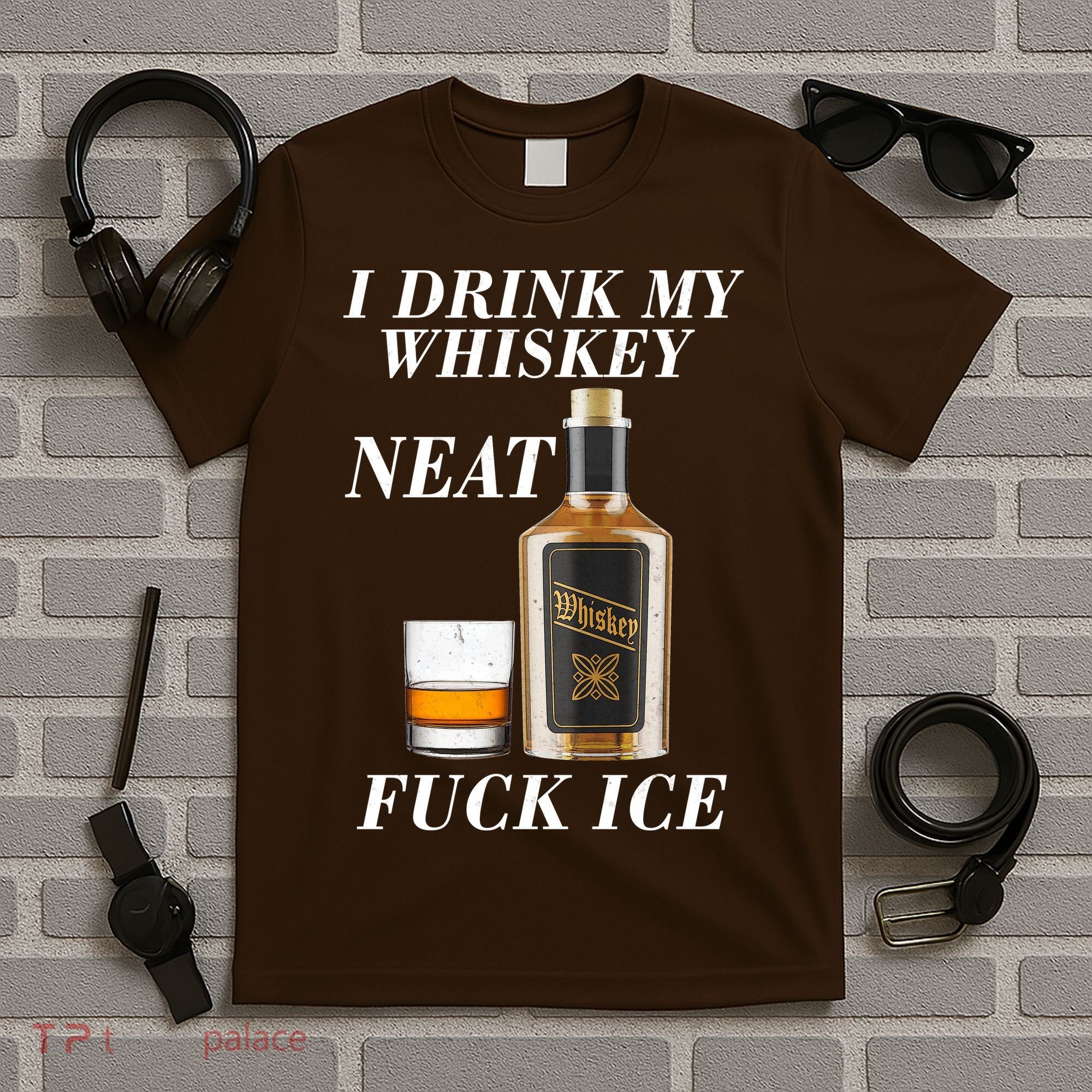 Anti ICE I Drink My Whiskey Neat Fuck ICE  T-Shirt