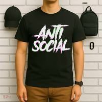 Antisocial, Introvert, I Hate People, Antisocial Club, Edm T-Shirt thumb 6