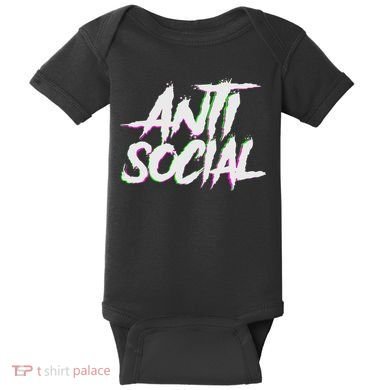 Antisocial, Introvert, I Hate People, Antisocial Club, Edm Baby Bodysuit