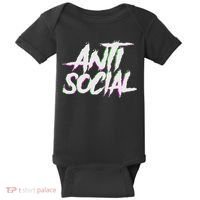 Antisocial, Introvert, I Hate People, Antisocial Club, Edm Baby Bodysuit thumb 0