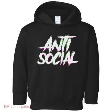 Antisocial, Introvert, I Hate People, Antisocial Club, Edm Toddler Hoodie