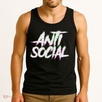 Antisocial, Introvert, I Hate People, Antisocial Club, Edm Tank Top thumb 3