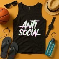 Antisocial, Introvert, I Hate People, Antisocial Club, Edm Tank Top thumb 4