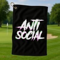 Antisocial, Introvert, I Hate People, Antisocial Club, Edm Golf Towel thumb 1