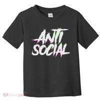 Antisocial, Introvert, I Hate People, Antisocial Club, Edm Toddler T-Shirt thumb 0