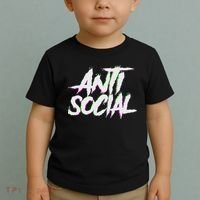 Antisocial, Introvert, I Hate People, Antisocial Club, Edm Toddler T-Shirt thumb 2