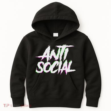 Antisocial, Introvert, I Hate People, Antisocial Club, Edm Kids Hoodie