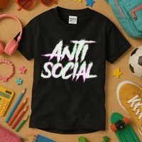 Antisocial, Introvert, I Hate People, Antisocial Club, Edm Kids T-Shirt thumb 3