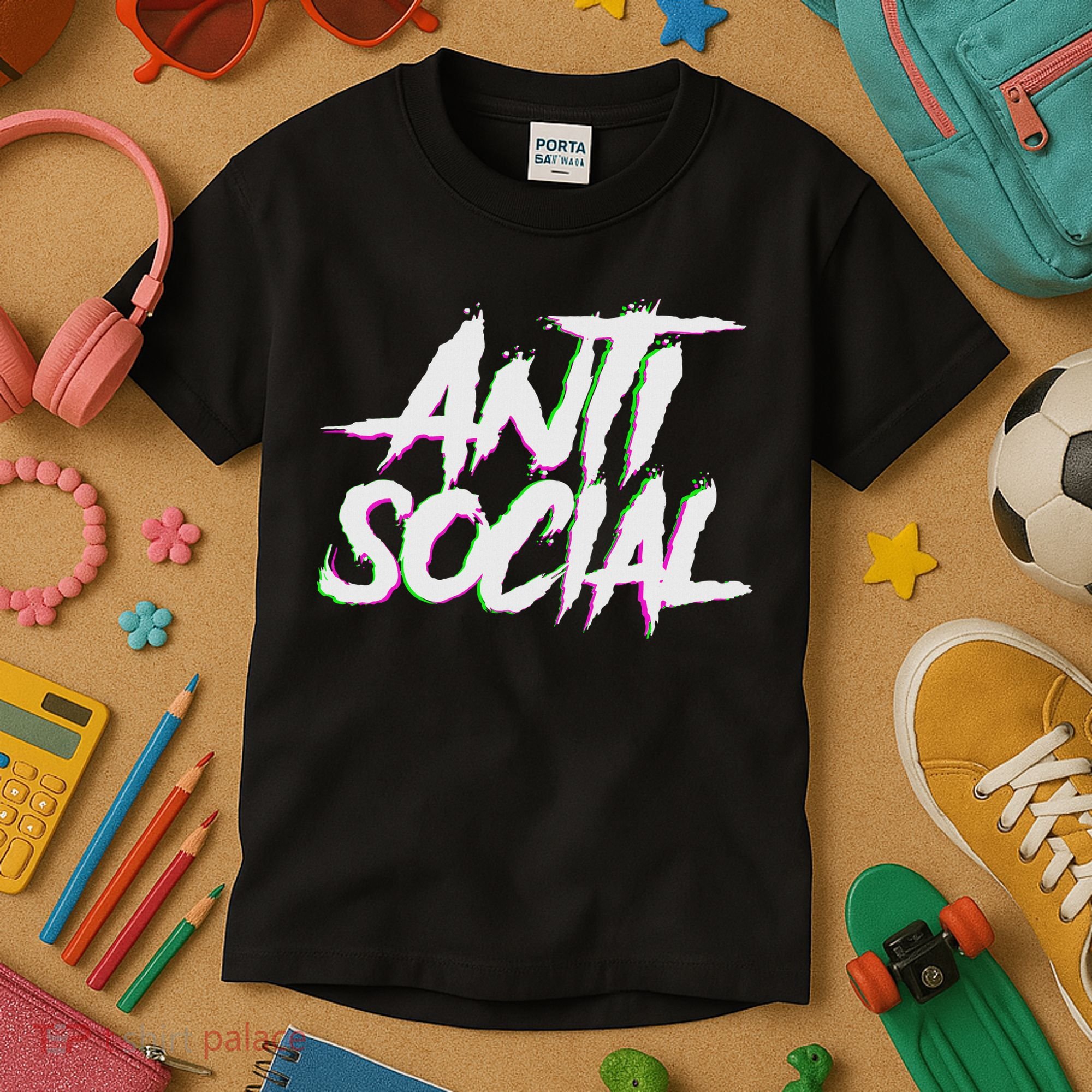 Antisocial, Introvert, I Hate People, Antisocial Club, Edm Kids T-Shirt