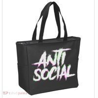 Antisocial, Introvert, I Hate People, Antisocial Club, Edm Tote Bag thumb 2