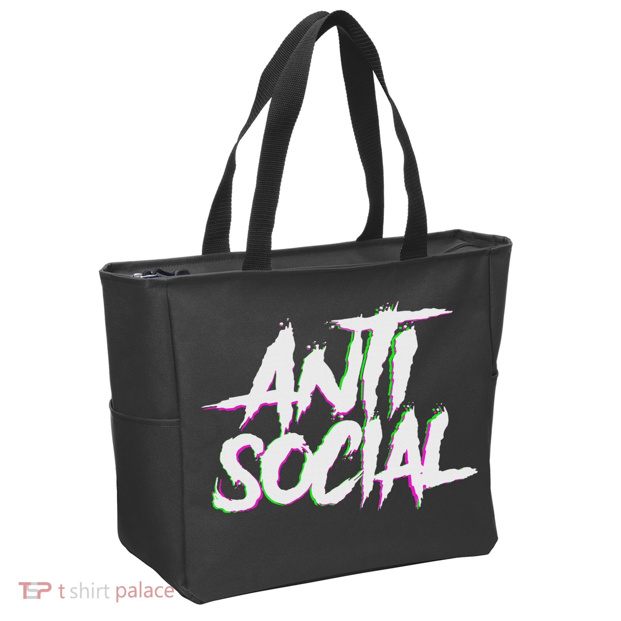 Antisocial, Introvert, I Hate People, Antisocial Club, Edm Tote Bag