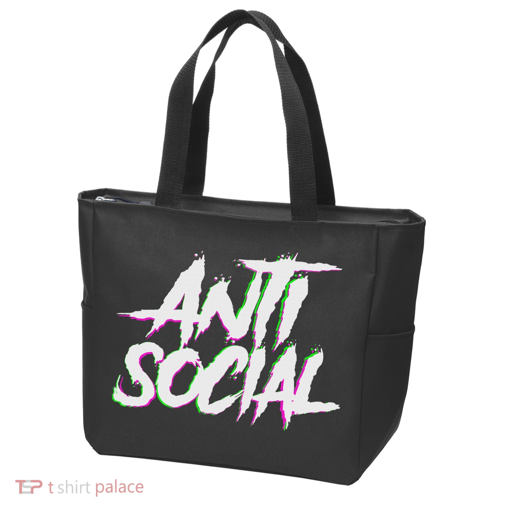 Antisocial, Introvert, I Hate People, Antisocial Club, Edm Tote Bag