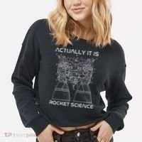 Actually It Is Rocket Science Math Engineering Teacher Cropped Pullover Crew thumb 2