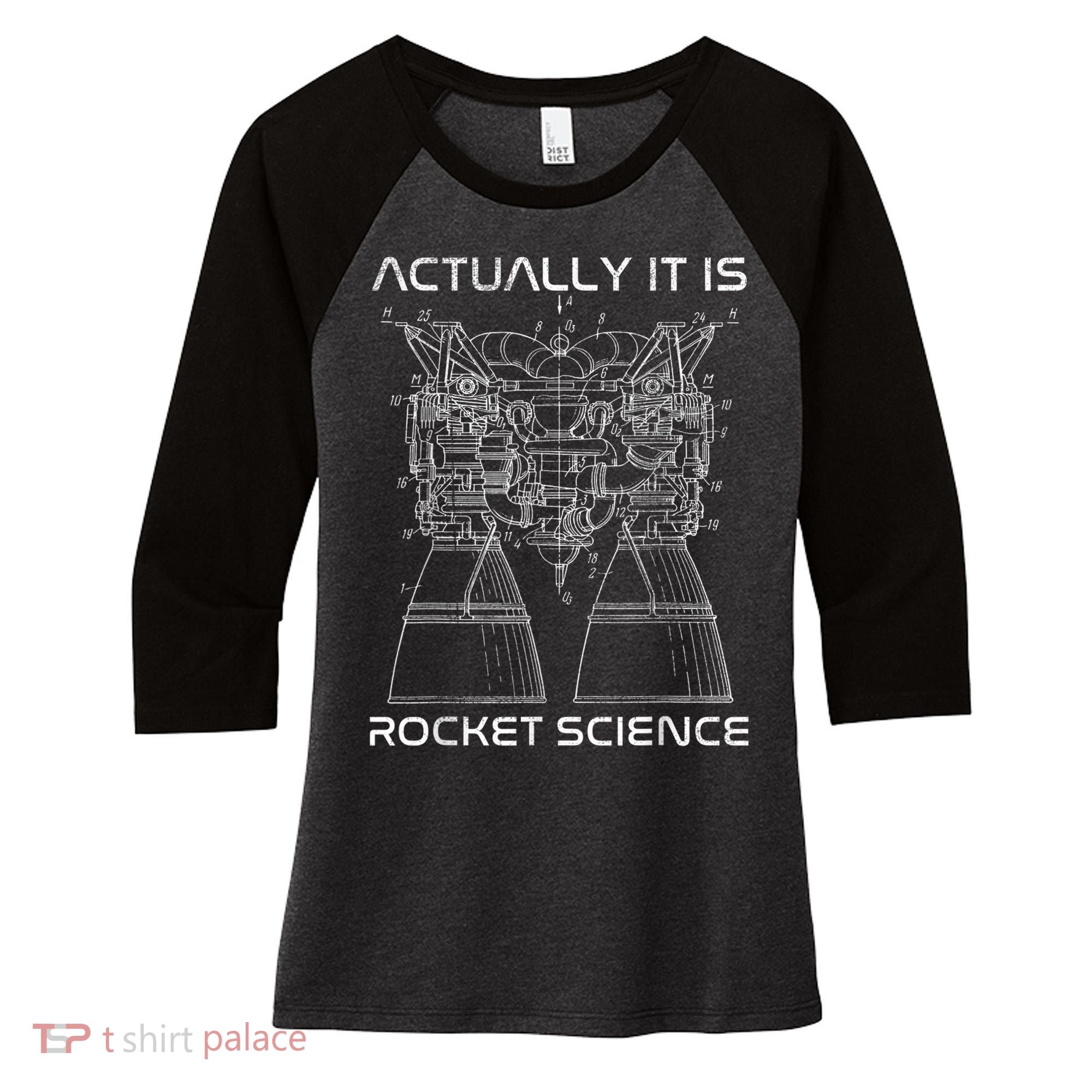 Actually It Is Rocket Science Math Engineering Teacher Women's Tri-Blend 3/4-Sleeve Raglan Shirt