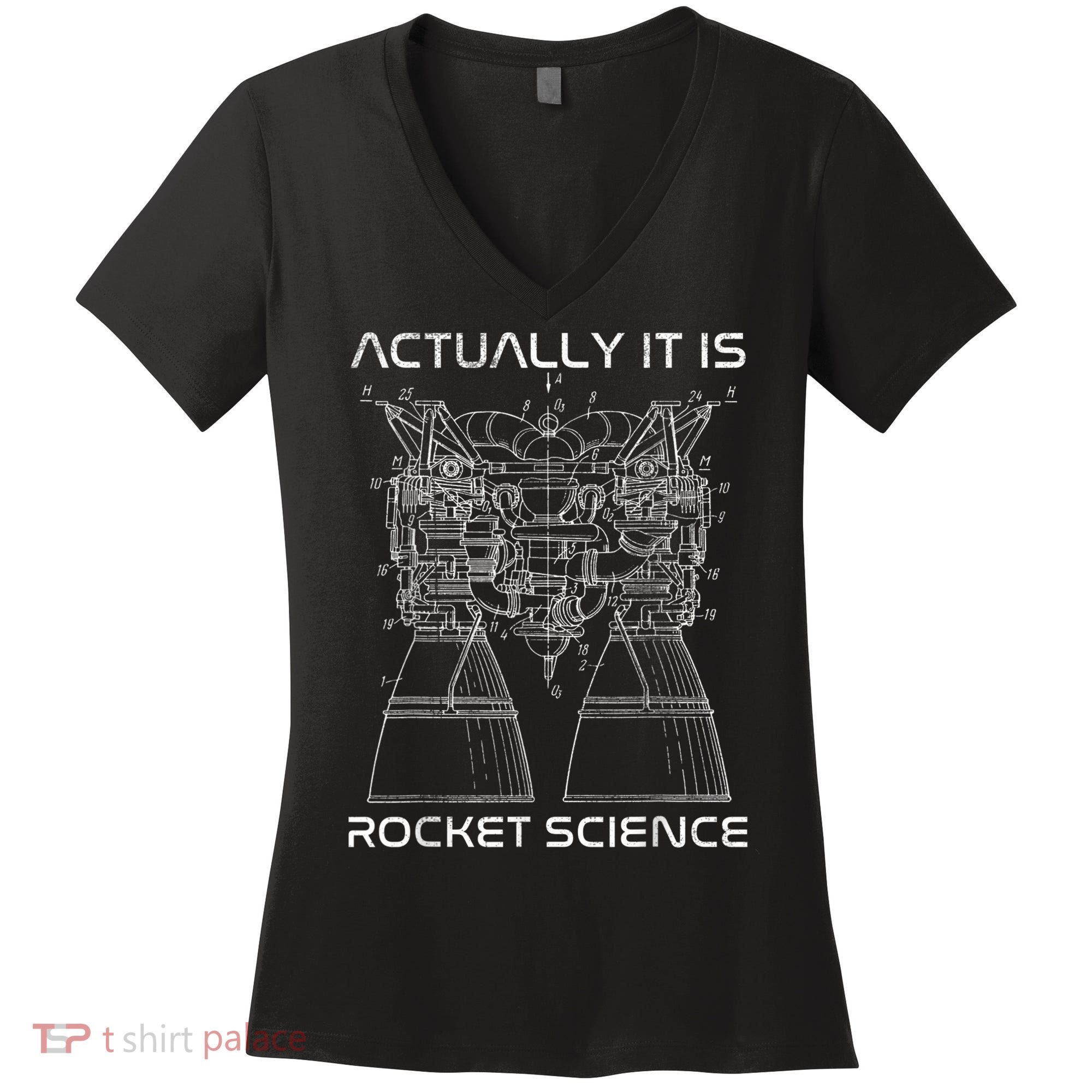 Actually It Is Rocket Science Math Engineering Teacher Women's V-Neck T-Shirt