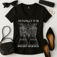 Actually It Is Rocket Science Math Engineering Teacher Women's V-Neck T-Shirt thumb 2
