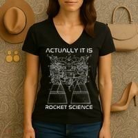 Actually It Is Rocket Science Math Engineering Teacher Women's V-Neck T-Shirt thumb 3