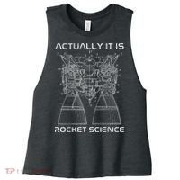 Actually It Is Rocket Science Math Engineering Teacher Women's Racerback Cropped Tank thumb 0