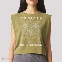 Actually It Is Rocket Science Math Engineering Teacher Garment-Dyed Women's Muscle Tee thumb 2