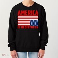America Is In Distress Upside Down Flag Women's Sweatshirt thumb 0